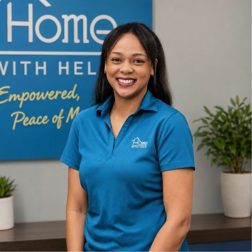 Tammie, Client Care Coordinator at home with health